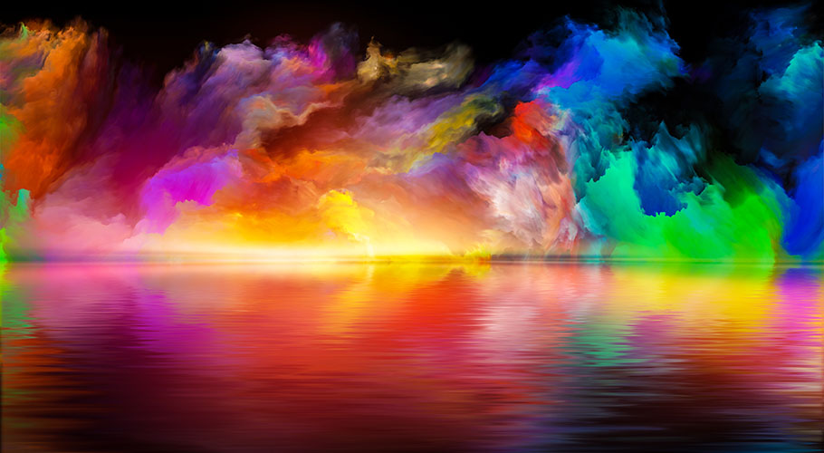 colorful sea and sky